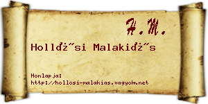 Hollósi Malakiás névjegykártya